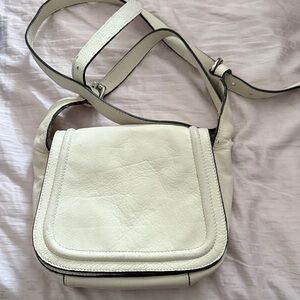 Ivory Leather Crossbody Bag - Chic Everyday Shoulder Bag